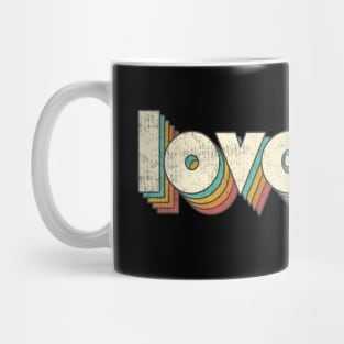 Vintage Lovejoy Rainbow Letters Distressed Style Mug